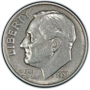 Silver Roosevelt  Dime - Random Year Avg Circ