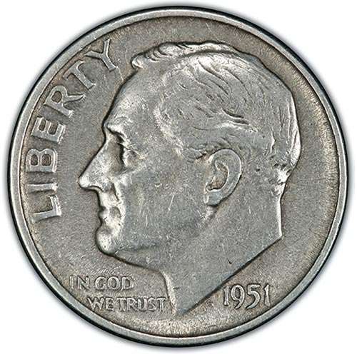 Silver Roosevelt Dimes Avg Circ