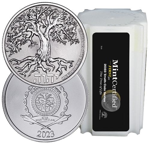 Tree of Life Silver Coin Tubes